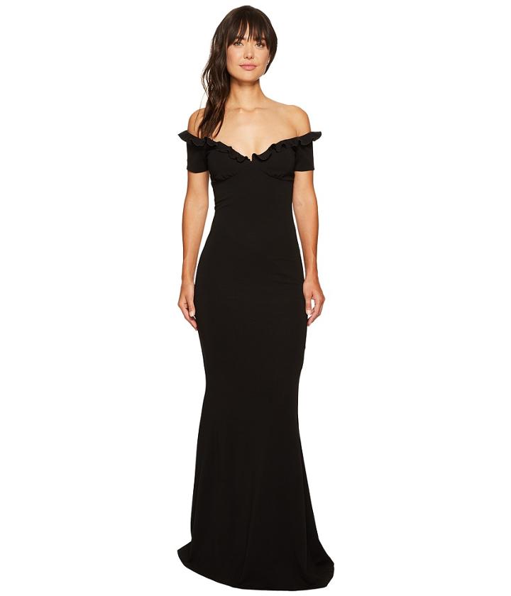 Nicole Miller - Audrey Off Shoudler Ruffle Gown