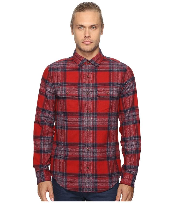 Original Penguin - Long Sleeve Twisted Yarn Flannel Woven Shirt