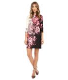 Adrianna Papell - Floral Printed Scuba Dress With Gathering At Neck