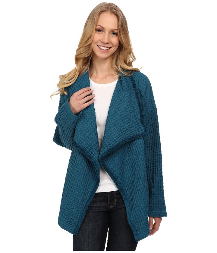 Mod-o-doc - Textured Knit Big Collar Cardigan
