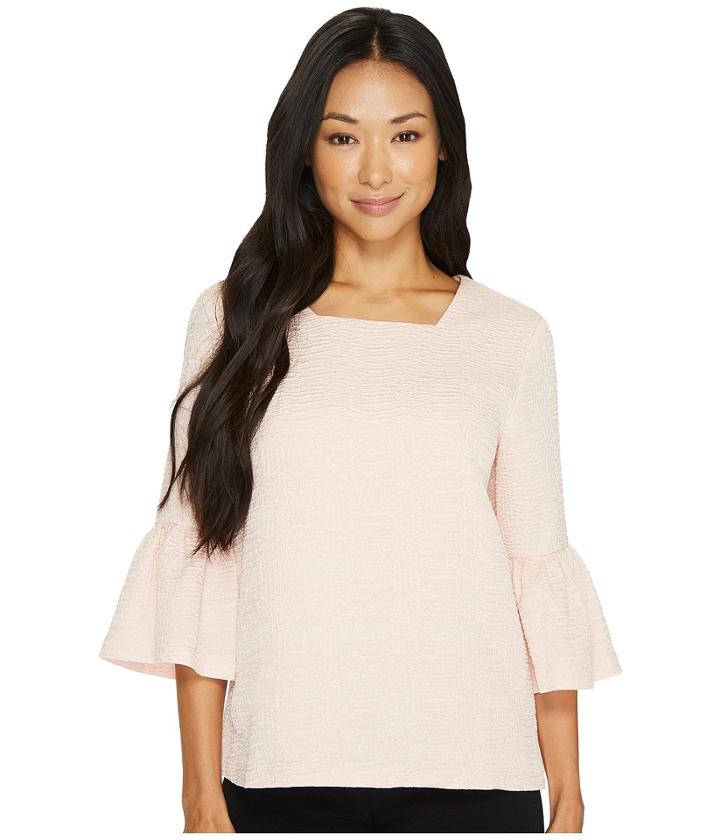 Calvin Klein - Textured Square Neck Flutter Sleeve Blouse