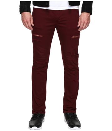 Rustic Dime - Shredded Biker Denim In Vino