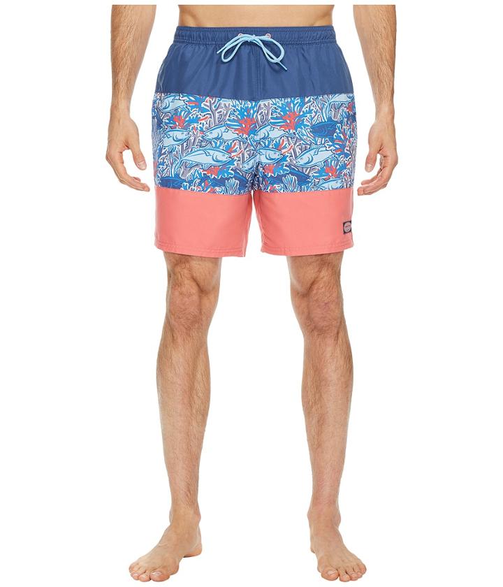 Vineyard Vines - Tuna In Coral Pieced Chappy Swim Trunks