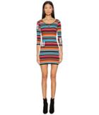 Jeremy Scott - Striped Ribbed Mini Dress