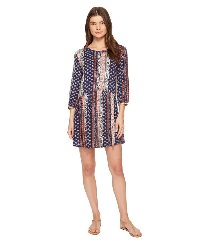 Roper - 1385 Border Print Rayon Long Sleeve Dress