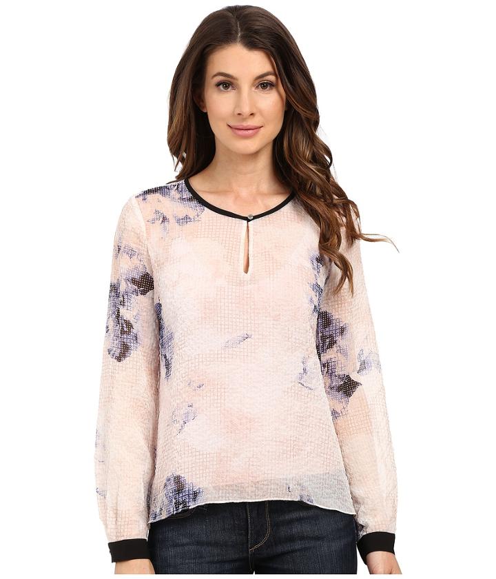 Ellen Tracy - Keyhole Flared Blouse