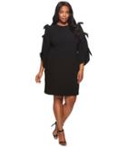 Vince Camuto Specialty Size - Plus Size Tie Bell Sleeve Crepe Ponte Dress