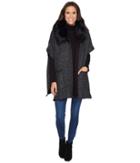 Steve Madden - Thick Knit Topper With Flat Fur Collar