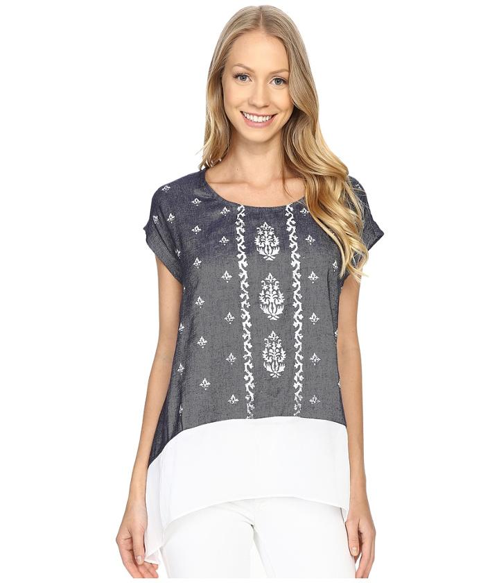 Karen Kane - Sheer Hem Chambray Tee
