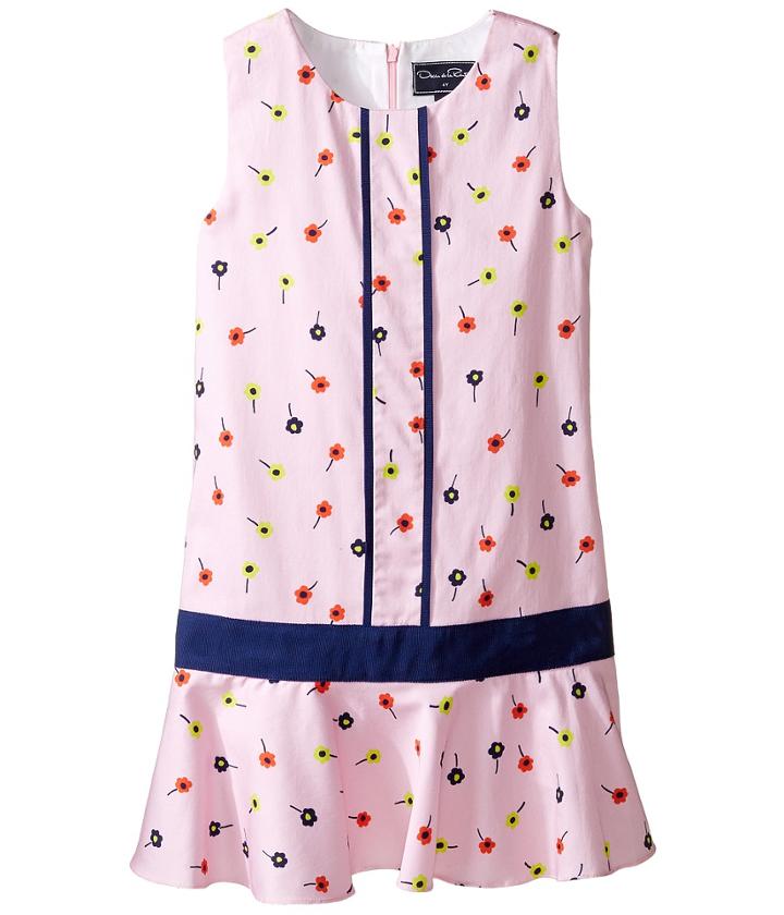 Oscar De La Renta Childrenswear - Mini Daisy Toss Cotton Drop Waist Dress