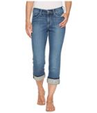 Nydj - Dayla Wide Cuff Capris W/ Embroidery In Heyburn Wash