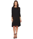 Mod-o-doc - Cotton Modal Spandex Jersey 3/4 Sleeve Lace-up Back Dress