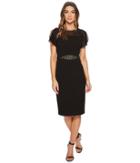 Adrianna Papell - Chiffon Stretch Crepe Cocktail Dress With Beaded Waist Detail