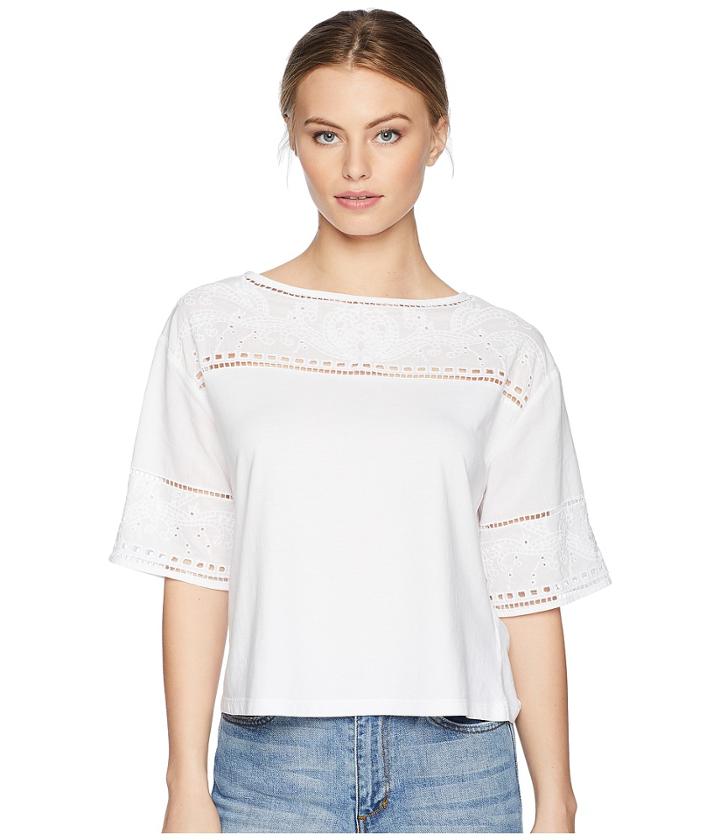 Lauren Ralph Lauren - Petite Eyelet Cotton-blend T-shirt
