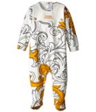 Versace - Macrobarocco Print Footie With Logo And Gift Box