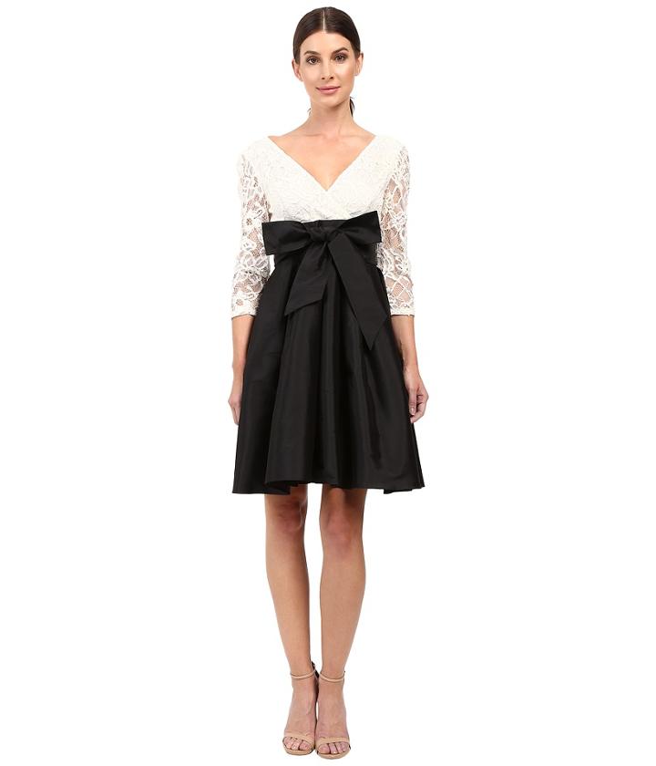 Adrianna Papell - Guinevere Lace And Taffeta Flare Dress
