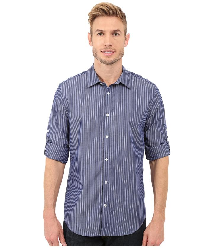 Calvin Klein - Long Sleeve Roll-up Cotton Tencel Woven