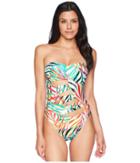 Kenneth Cole - Exoitic Palm Bandeau One-piece With Cut Outs