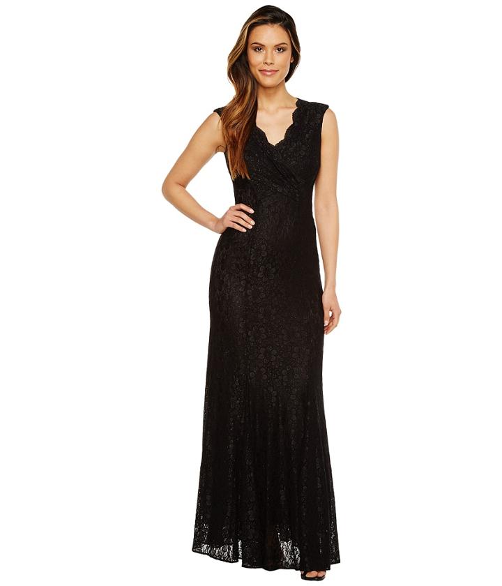 Tahari By Asl - Stretch Lace Wrapped Bodice Gown