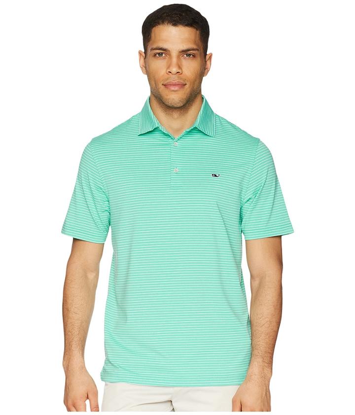 Vineyard Vines Golf - Heathered Wilson Stripe Performance Polo