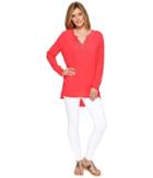 Tribal - Textured Crepe Beaded Neckline Blouse