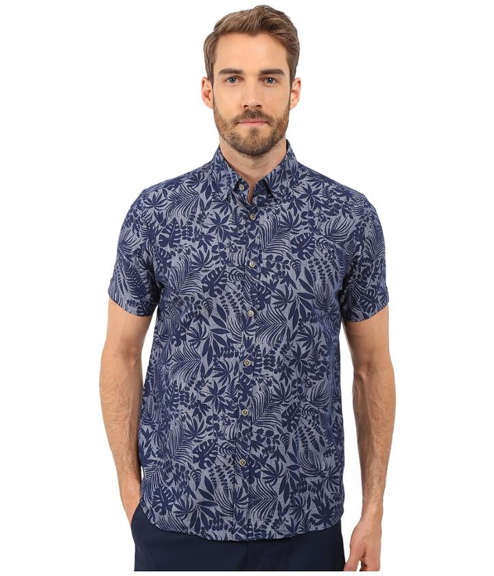 Ted Baker - Subzero Short Sleeve Large Floral Linen Shirt