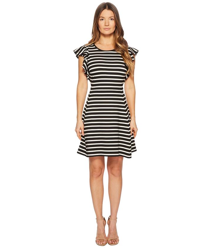 Kate Spade New York - Stripe Flutter Sleeve Dress
