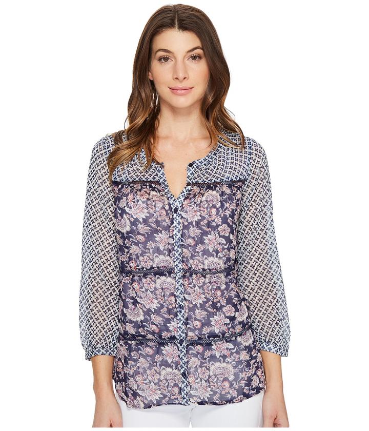 Lucky Brand - Blue Mix Print Top