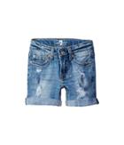 7 For All Mankind Kids - 4 Roll Cuff Shorts In Rigid Blue Orchid