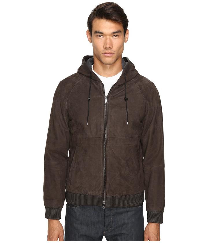 Vince - Leather Zip-up Hoodie