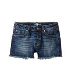 7 For All Mankind Kids - 3 Raw Edge Shorts In Rigid Sanded Blue