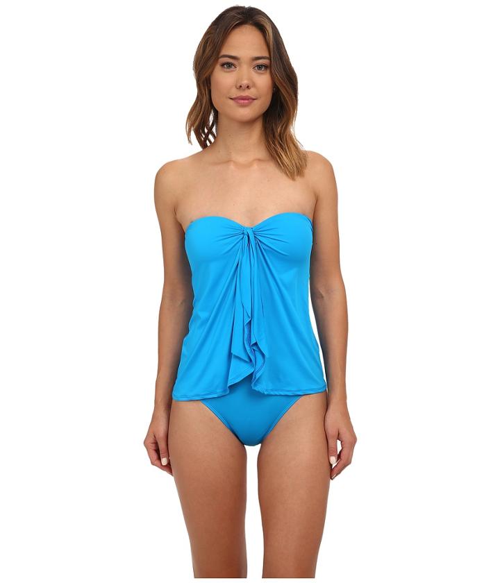 Lauren Ralph Lauren - Laguna Solids Flyaway Strapless One-piece W/ Molded Cup