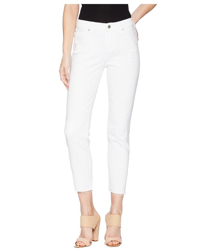 Liverpool - Avery Crop In Comfort Stretch Denim In Atrium White Destruct