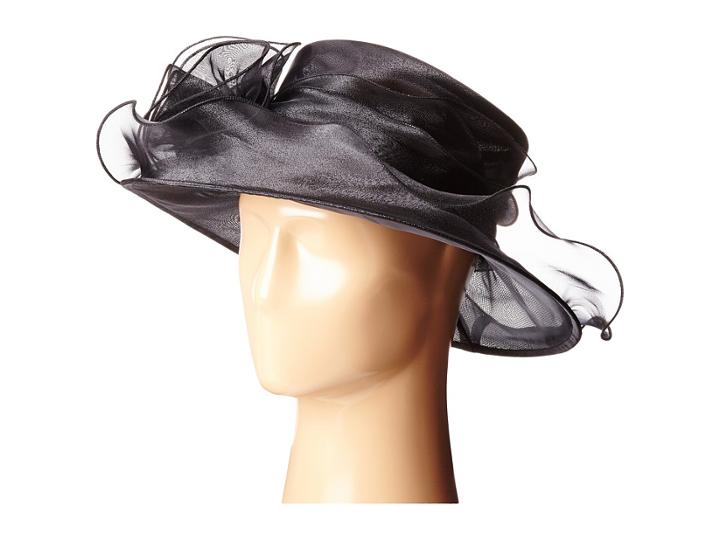 San Diego Hat Company - Drs1004 Organza Dress/derby Hat With Wired Brim And Rosette Trim