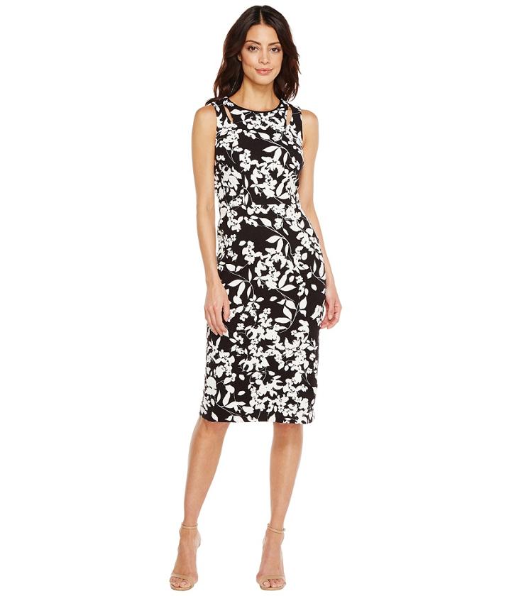 Maggy London - Midi Sheath Dress With Cutouts