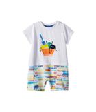 Fendi Kids - Short Sleeve Ice Cream Romper W/ Word Print Shorts
