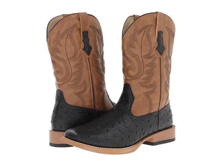 Roper Ostrich Print Square Toe Cowboy Boot