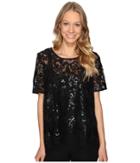 Karen Kane - Sequin Mesh Flare Top