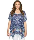 Nally &amp; Millie - Plus Size Printed Floral Tunic