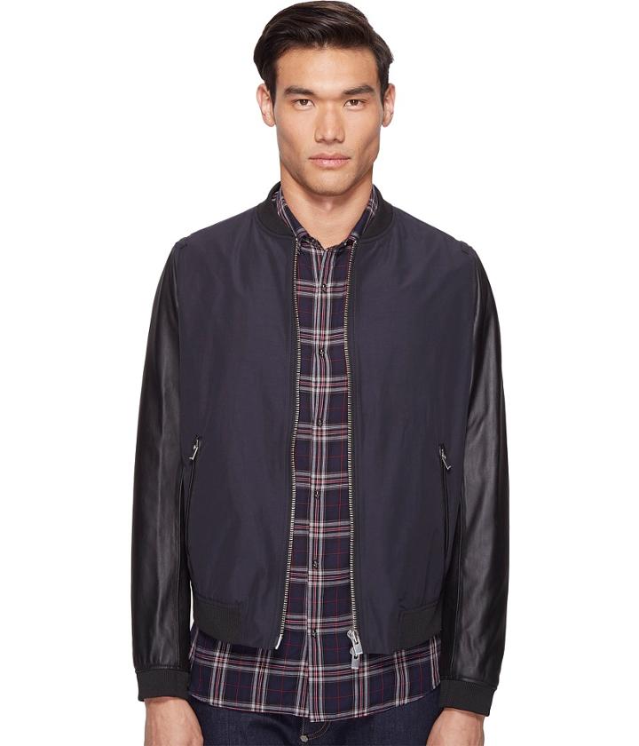 The Kooples - Leather Sleeves Jacket