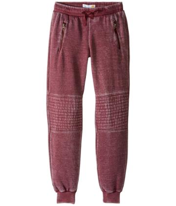 C&amp;c California Kids - Burnout Fleece Joggers With Quilting And Exposed Zippers