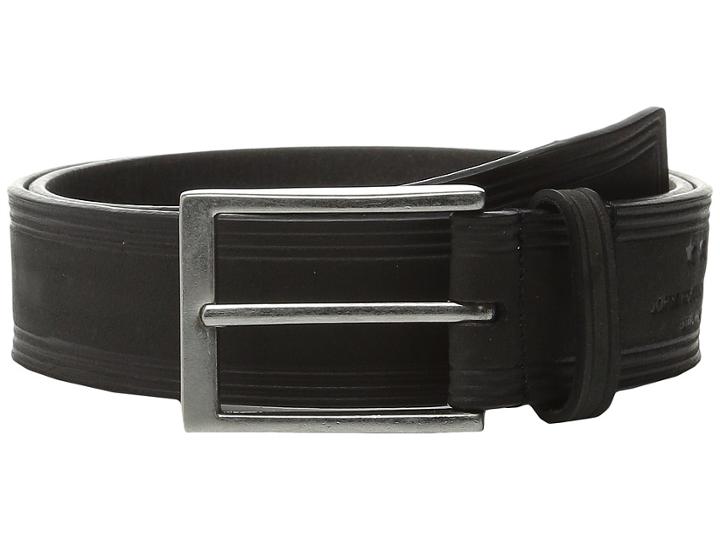 John Varvatos - 35mm Nubuck Heat Crease Detail Belt