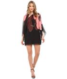 Halston Heritage - Short Sleeve Round Neck Printed Kaftan With Keyhole