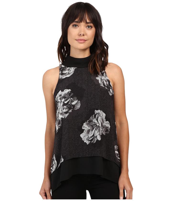 Ellen Tracy - Double Layer High Neck Shell