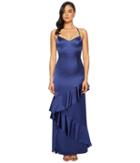 Adrianna Papell - Long Satin Ruffled Slip Gown