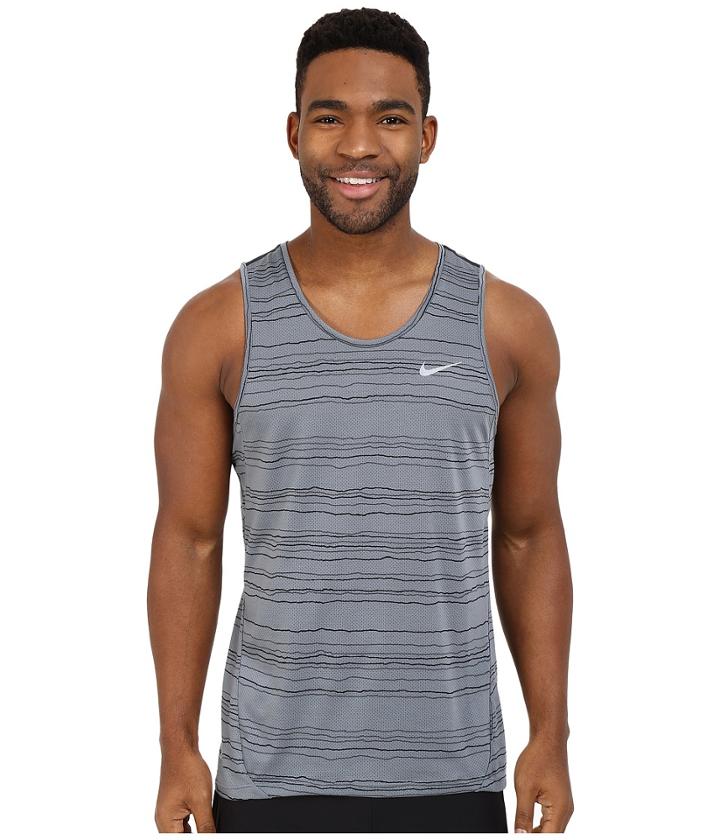 Nike - Dri-fit Cool Tailwind Stripe Running Tank Top