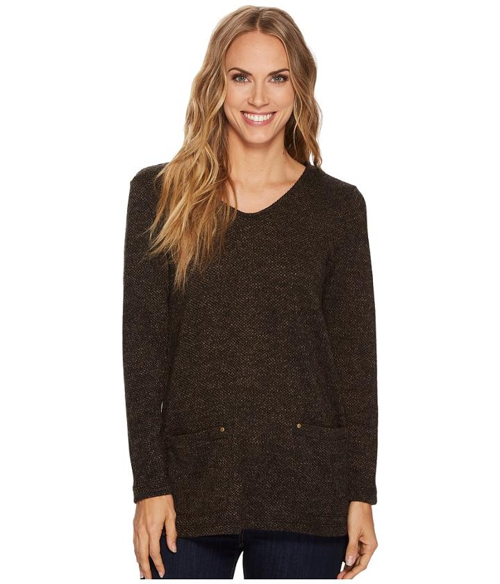 Tribal - Long Sleeve Texture Knit Tunic W/ Pockets