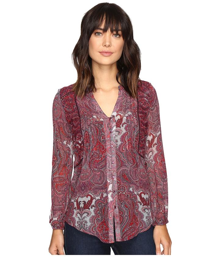 Lucky Brand - Contrast Embroidery Blouse