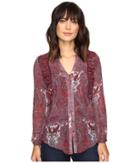 Lucky Brand - Contrast Embroidery Blouse