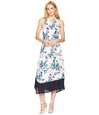 Ivanka Trump - Matte Jersey Maxi Hanky Hem Color Block Hem Dress
